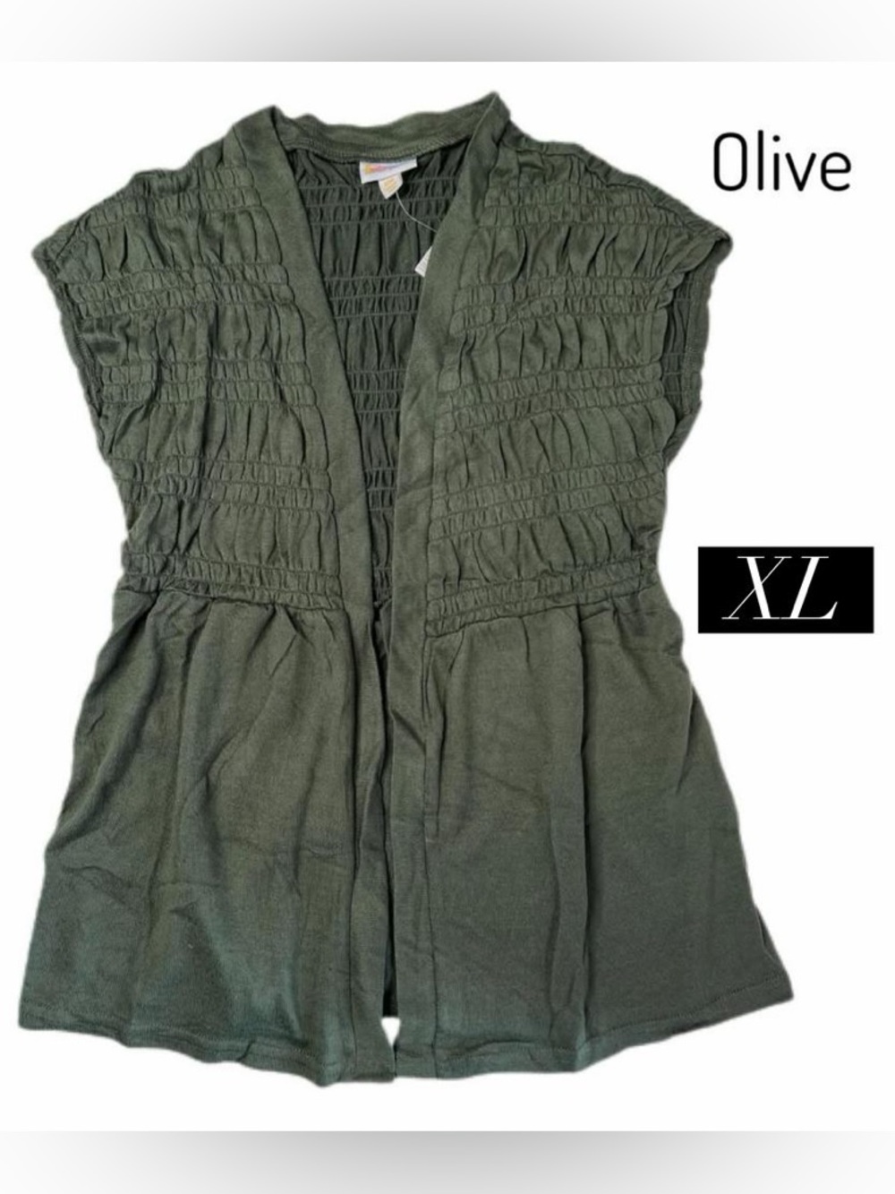 LuLaRoe Olive Smocked Short Sleeve Cardigan